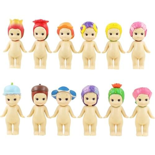 12pcs/lot Sonny Angel Kewpie Doll Sonny Angel Flower Series Rose Lily Violet Sakura Morning Glory Figures Baby Toys
