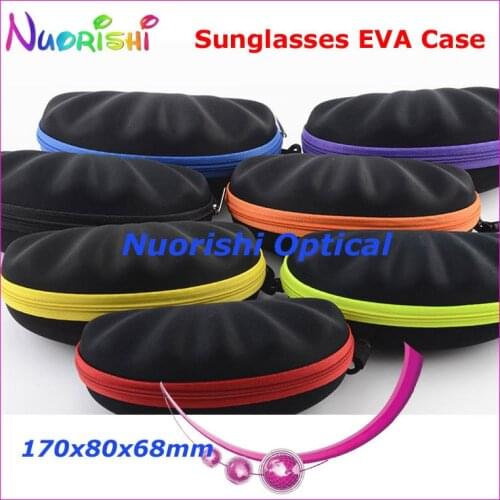 20pcs Shell Shape Large Size Nice 7 Colors Zipper Eyeglass Glasses Sunglass Eyewear EVA Case Box ML038 Free Shipping