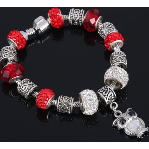 2016 sales of European style charm Crystal Pearl Bracelet DIY fashion women 925 womens Pan Bracelets