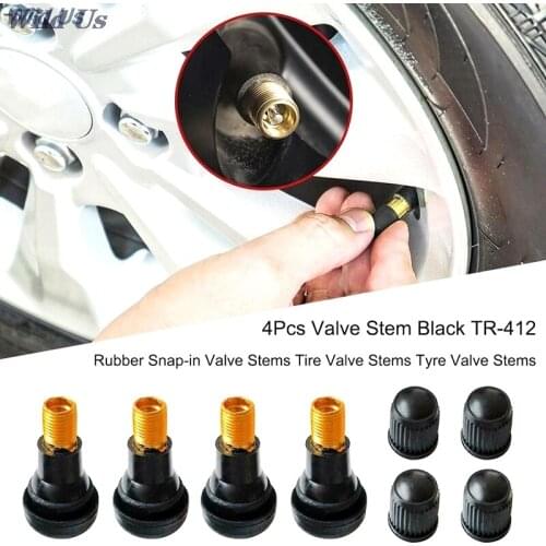 4Pcs TR412 Chrome Alloy Tubeless Rubber Wheel Tyre Valve For Cars Motorcycle