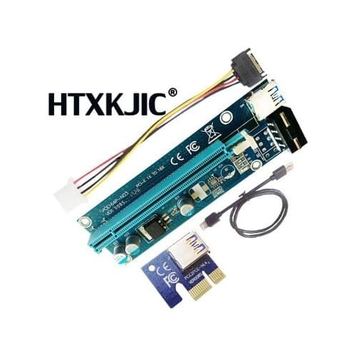 40cm USB 3.0 Mini PCI-E to PCIe PCI Express 1x to 16x Extender Riser Card Adapter SATA 6Pin Power Cable for Bitcoin BTC Minin
