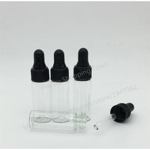 500PCS Eye Dropper Bottle 5ml Essential Oil Bottle Essence Oil Bottles,Glass Dropper Tube