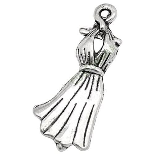 80pcs-Antique Tibetan Silver Long Dress Charms Pendant 26x11mm