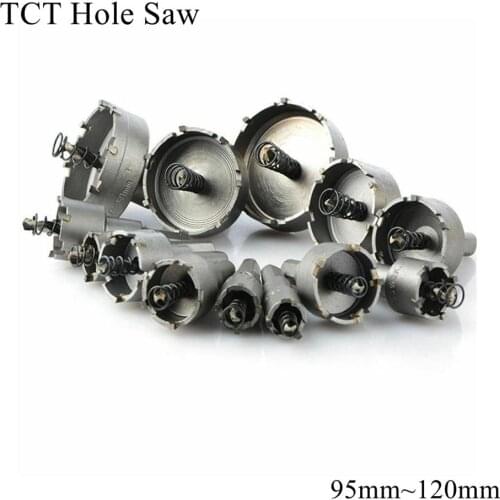 95mm 100mm 105mm 110mm 115mm 120mm TCT Hole Saw Blade HSS Metal Drill Bit Carbide Tip Cutter Metalworking Stainless Steel Iron