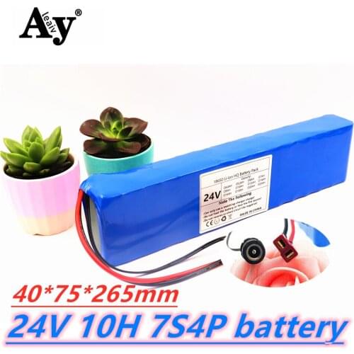 Aleaviy 24V 18650 battery Pack 7S4P 29.4V 10Ah li-ion battery pack with 20A balanced BMS for electric bicycle scooter electric