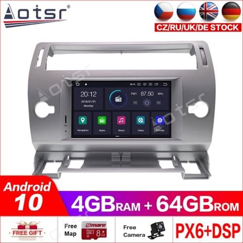 Android10.0 4G+64GB Car GPS DVD Player Multimedia Radio For Citroen C4 Quatre Triumph 2004- 2012 GPS Navigation vedio player dsp
