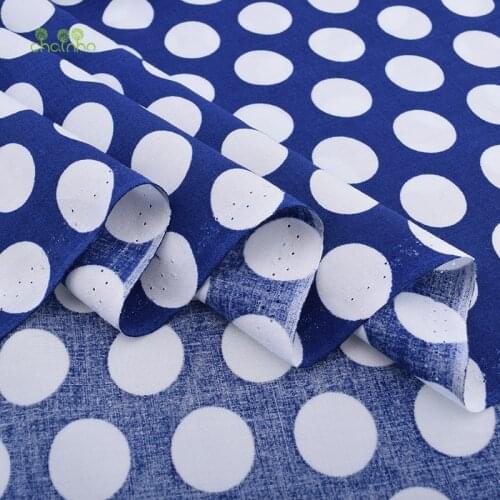 Chainho,PokaDot Series/Summer Apparel Fabric/Printed Imitation Silk/Skirt/Dress/Shirt Material/Half Meter 50x140cm
