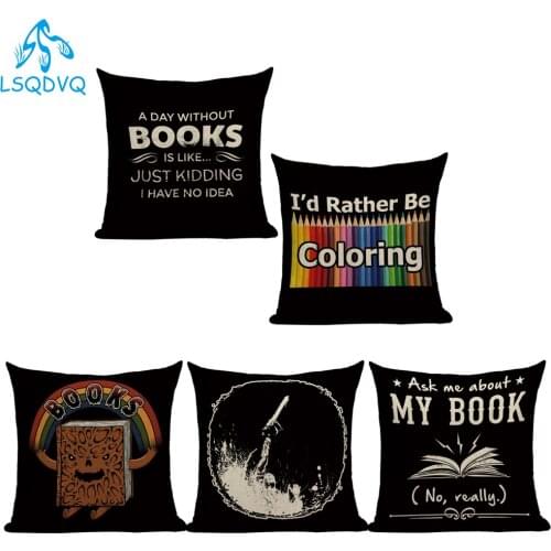 Decorative Throw Pillows Case Letter Book Cojines Decorativos Para Sofa Pillow Cushion Cover for Home Living Room Pillow Cover