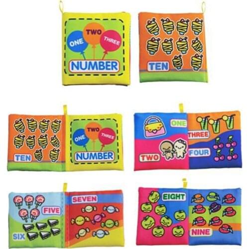 Baby Toys 0-12 Months Intelligence Development Cloth Book Soft Rattles Unfolding Activity Books Cute Animals Kids Toys
