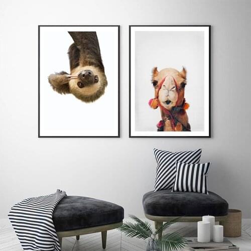 Home Decor Canvas Painting Animal Wall Art Camel Sloth Posters and Prints Wall Pictures for Living Room Modern Decoration