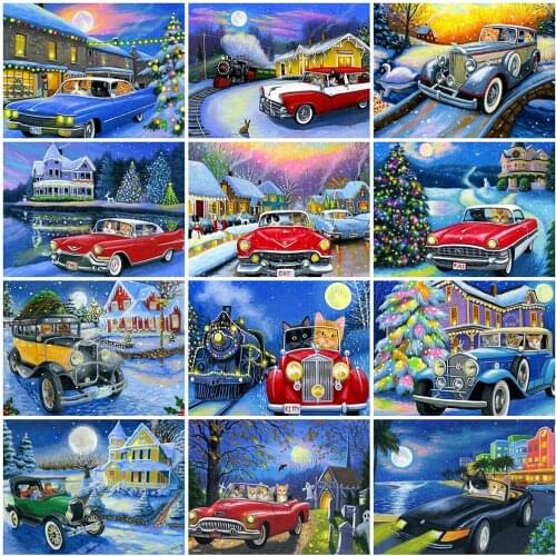 Evershine 5D DIY Diamond Painting Cat Handmade Gifts Diamond Embroidery Car Cartoon Cross Stitch Christmas Decorations
