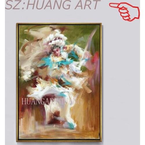 Hand-painted figures singing opera top art painting painting Chinese characteristics of the art decorative home wall free shippi