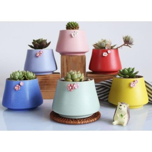 Potters Japanese Style Small Fresh Multi-meat Flower Pots Ceramic Sticky Flower Pots Lovely Ceramic Flower Pots Succulent