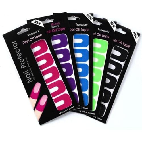 10pcs/set U-shape Nail Spill-proof Nail Polish Durable Manicure Tool Finger Cover Varnish Protector Stickers Holder Tool