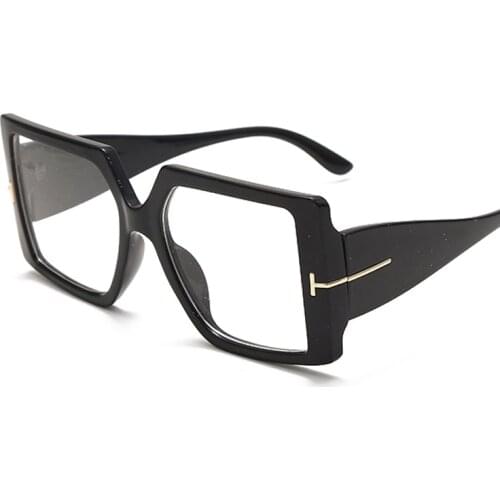 Square Optical Frame Oversized Eyeglasses Women Men Fashion Myopia Glasses Frames Retro Clear Prescription Frame Lady UV400