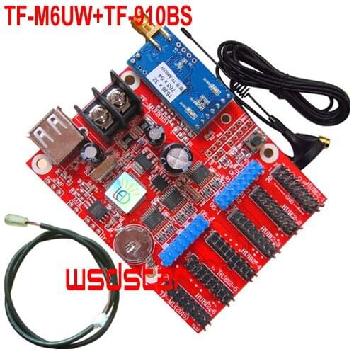 TF-M6UW+TF-910BS Brightness Sensor USB & WIFI LED controller card 1536*32 768*64 pixel Single & Dual color LED modules Hot Sales