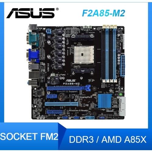 For ASUS F2A85-M2 PC Motherboard Socket FM2 AMD A85X DDR3 64GB PCI-E 2.0 USB2.0 uATX used Desktop Motherboards set