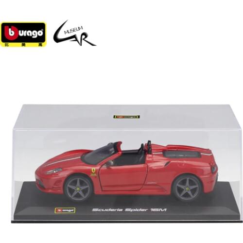 Bburago 1:32 Model Car Simulation Alloy Simulation Alloy Car Model Sports Car Model with Base Plexiglass Cover Ferrari