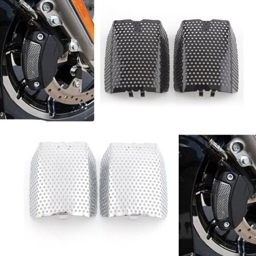 Motorcycle Black/Chrome Front Brake Caliper Insert Set For Harley Touring Road King Electra Glide CVO Ultra Classic V-Rod