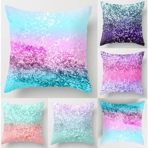 45x45CM Home Pillowcase Peach Skin Color Glitter Shiny Zipper Closure Dirt-Resistant Square Design Cushion Cover