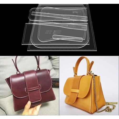 New leather handbag acrylic version type drawings leather art paper pattern template for sewing pattern DIY handmade