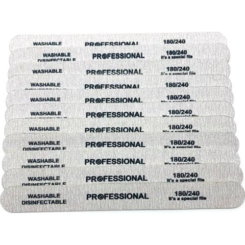 50pcs Wooden Nail Files Professional Nail Buffer 180/240 limas manicura Block Grey Straight Gel Polishing Wood Sanding Nail File