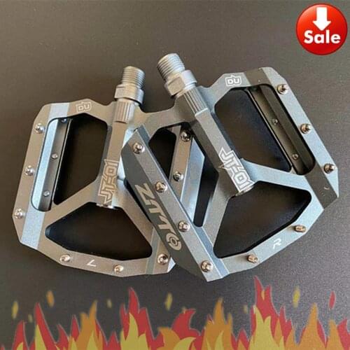 ZTTO MTB Bearing Aluminum Alloy Flat Pedal Bicycle Good Grip Lightweight 9/16 Pedals big For Gravel bike Enduro Downhill JT01