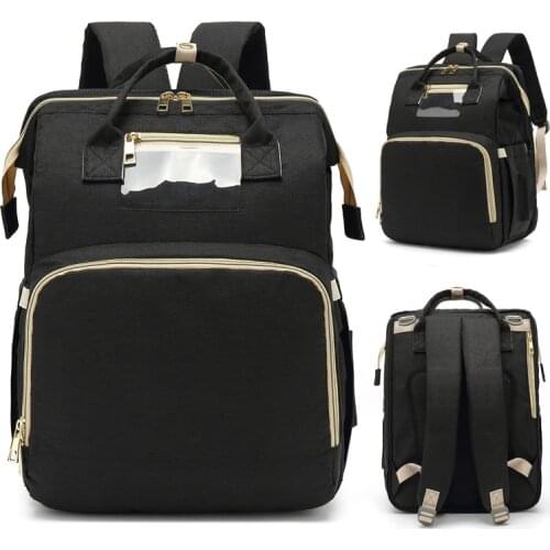 New Portable Folding Crib Mummy Bag Multifunctional Mass Out Baby Diaper Bag Women Backpack