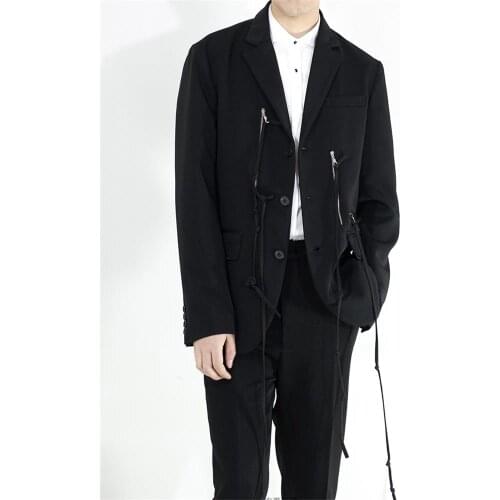 S-6XL Hot 2020 Spring Mens New Fashion Personalized Large size customizatio Splicing hanging bandwidth loose suit