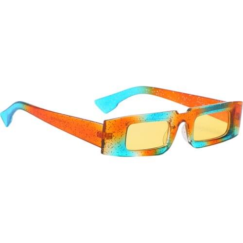 Retro Colorful Rectangle Sunglasses Women Men Small Frame UV400 Lightweight Glasses Beach Outdoors Eyewear