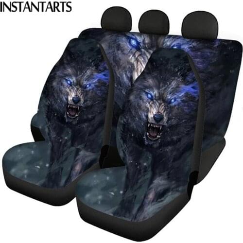 INSTANTARTS 3D Animal Design Comfortable Front and Back Car Seat Covers Easy to Install Car Interior Seat Covers for most Car