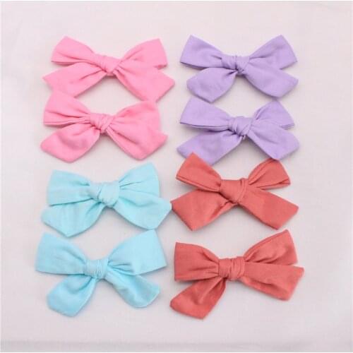 2020 Spring And Summer New Childrens Hair Clip Lattice Solid Color Bow Set Hair Accessories