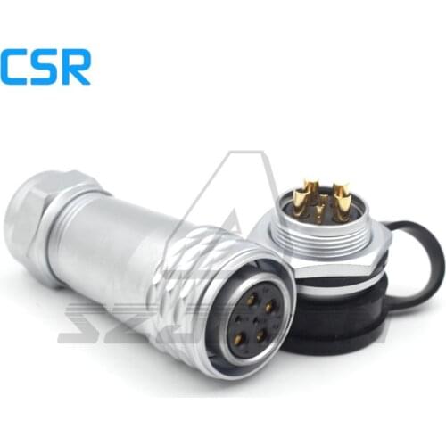 WEIPU SF20 6pin(4+2) Waterproof circular connector IP67, LED Power Wire Connector Female Plug Male Socket