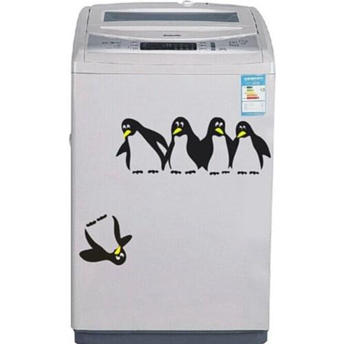 Funny penguin kitchen fridge sticker fridge decals dining room kitchen decorative wall stickers home decor