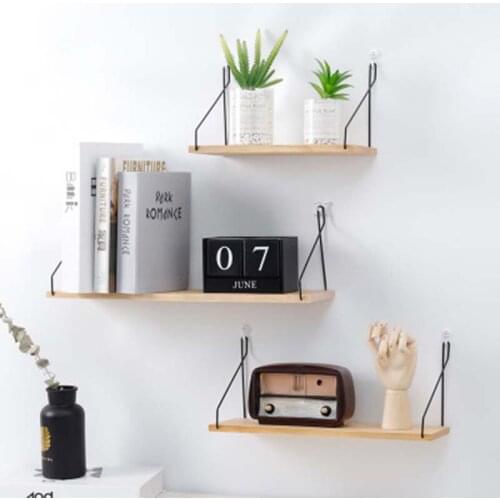 Iron Wooden Decorative Wall Shelf Storage Rack Organization for Kitchen Kid Room DIY Wall Decoration Holder Home Decor