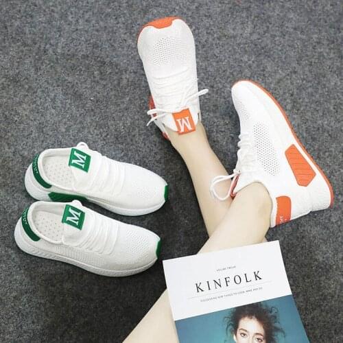 2021 Summer New Womens Vulcanized Shoes Mesh Breathable Casual White Shoes Thick Bottom Lace-up Fashion Sports Women Shoes