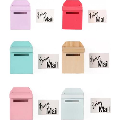 1/12 Dollhouse Mminiature Wooden Mailbox for Dollhouse DIY Life Scenes Decor