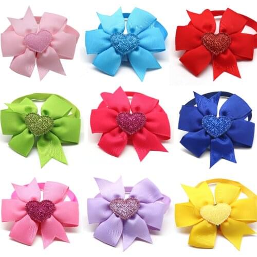 100pcs Valentines day Pet Supplies Dog Bow Tie Love Pet Dog Cat Bowties Small Dogs Bowtie Neckties Pet Grommong Accessories
