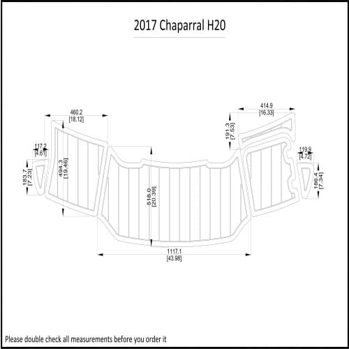 2017 Chaparral H20 Swim Step Pad Boat EVA Teak Decking 1/4" 6mm