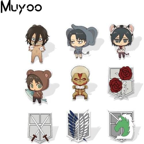 2021 New Arrival Anime Funny Kawaii Attack On Titan Characters Handcraft Epoxy Acrylic Lapel Pins