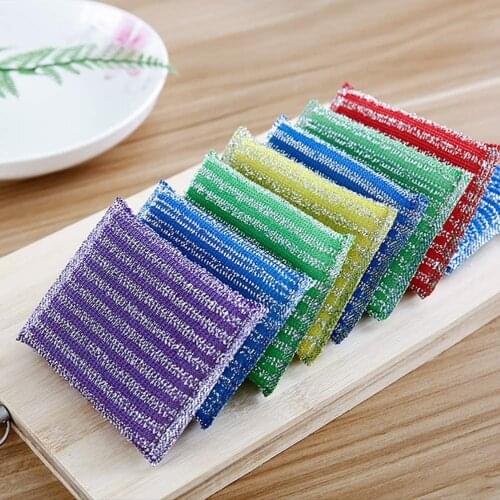 4pcs/set Metal Abrasive Sponges Brush Kitchen Cleaning Brush For Pots and Pans Washing Dishes Household Clean Tools