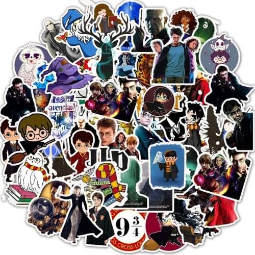 50PCS Harri Classic Movie Potter Sticker Funny Anime Waterproof for Phone Laptop Scrapbook Scooter Toys for Children