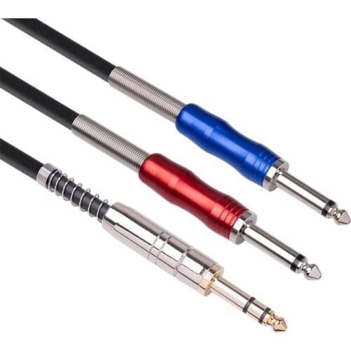 Audio Line, 6.35mm Male Jack to Dual 1/4Inch Male TS Mono Breakout Cable Audio Patch Cord for Audio Recorder