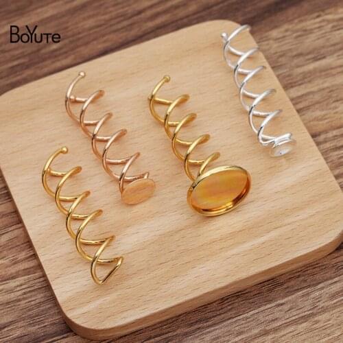 BoYuTe (20 Pieces/Lot) 50*13MM Metal Spiral Up-Do Hair Stick Hairpin Base Handmade Diy Hair Accessories Materials