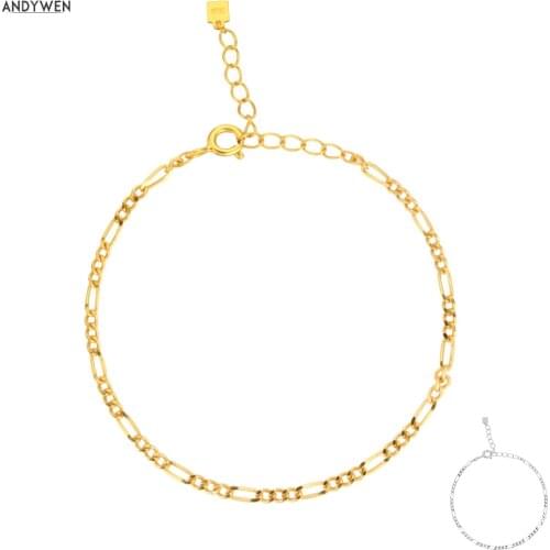 ANDYWEN 925 Sterling Silver Locker Chain Bracelet & Bangle 2020 Special Fashion Luxury Fashion Fine Jewelry Circle Jewels