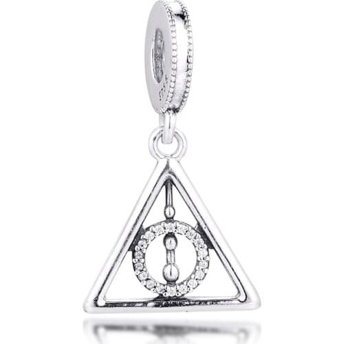 CKK Fits Pandora Bracelet Deathly Hallows Dangle Charm For Jewelry Making Silver 925 Original Bead