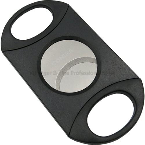 COHIBA High Grade Black Plastic And Metal Dual Blades Cigar Cigarette Tobacco Cutter Scissor Mens Outdoor Smoking Tool