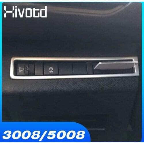 For Peugeot 3008 GT/5008 GT 2021-2018 Car Headlight Adjustment Button Switch Cover Trim Sticker ABS Interior Styling Accessories