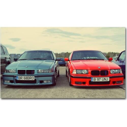 Drag Racing B M W E36 M3 Sport Car Posters Canvas Art Prints Wall Art Paintings For Living Room Decor