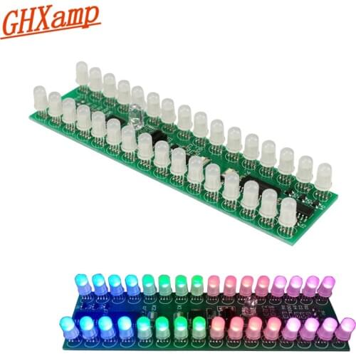 GHXAMP Dual 16 Audio Level Indicator RGB Three Color Dual Channel Amplifier VU Meter DIY Automatic Brightness Sensitivity 1pcs